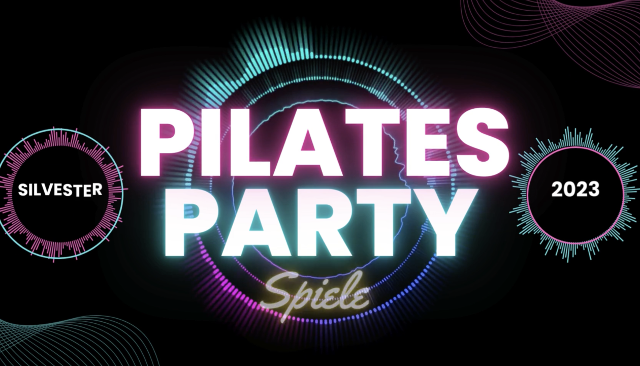 Titel: Pilates Party Spiele auf schwarzem Grund